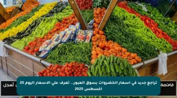 تراجع جديد في أسعار الخضروات بسوق العبور.. تعرف على الأسعار اليوم 20 أغسطس 2025